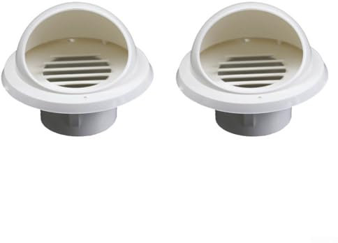 Elegante paquete de 2 rejillas de ventilación de PVC diseñadas para proteger contra elementos exteriores (salidas de 110 mm)