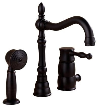 Robinet Baignoire avec Douchette Noir Retro Mitigeur Monocommande Bain Douche Rotatif à 360° Mitigeur Baignoire 3 Trous