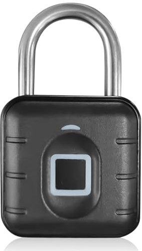 Vorhängeschloss Fingerabdruck, Wetterfest Schloss mit Fingerabdruck Smart Schloss, USB-Aufladung Mehrbenutzer schlüsselloses Schloss Vorhängeschlöss für Fitnessstudio Gepäck Lagerhäuser Spind