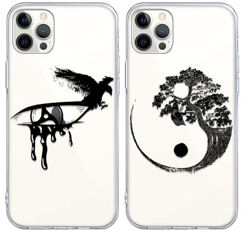 2 Stück transparent Handyhülle für Apple iPhone 12/iPhone 12 pro Hülle 6.1 Zoll, Anime Naruto Aesthetic Collection mit Motiv Designs Manga Case Schutz Schutzhülle Stoßfest TPU Weich Ultra Dünn Cover