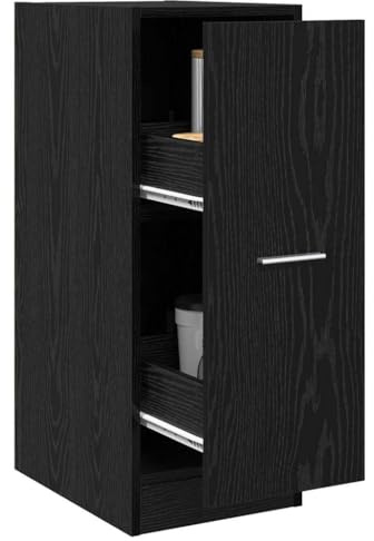 vidaXL Apothecary Cabinet Black oak 30 x 41 x 77.5 cm Engineered wood | Built tough to handle everyday use, Loads of space to keep things organised, Modern black oak finish that looks great