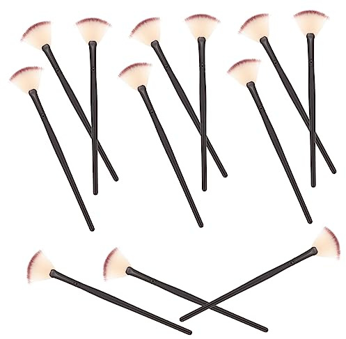 BESTYASH 12pièces Pinceau Visage Forme Éventail Pour Masque Beauté Outil Soin Peau Facile Nettoyer Réutiliser