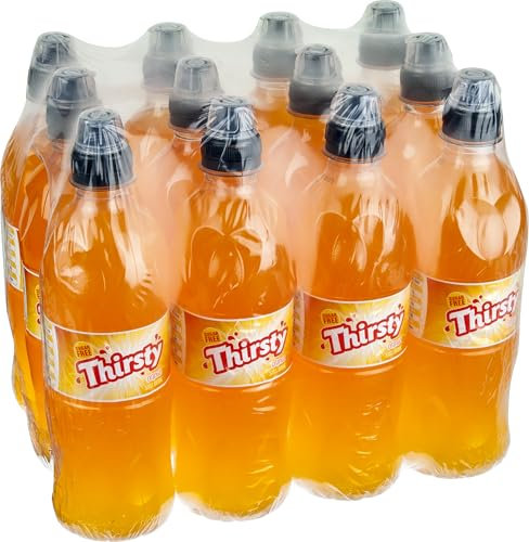 Thirsty Orange Flavoured Still Water – Sugar Free- 500ml PET Bottle (12 Pack) – Vegan Friendly – Recyclable Packaging