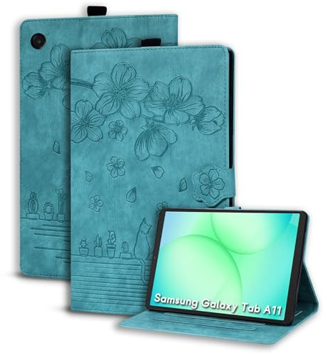 Succtopy Hülle für Galaxy Tab A11 8.7 2025 SM-X133/SM-X135 Hellgrün | Folio Flip PU Leder Tablet Hülle Schutzhülle mit Stifthalter und Standfunktion für Samsung Galaxy Tab A11 8.7 Zoll 2025