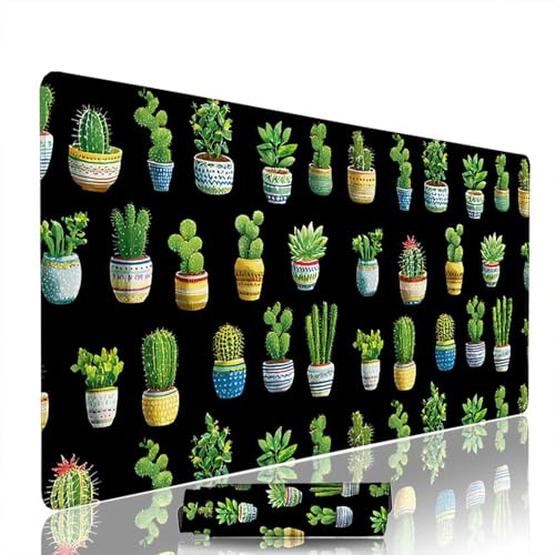 Black Mouse Mat Large Gaming Mouse Pad Green Computer Keyboard Pads xxl 900x400x3mm Waterproof Smooth Cloth Surface with Rubber Base Non-Slip Desk Matt with Stitched Edges for Laptop, Office w-1687