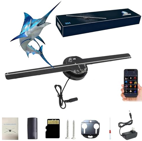My Holo Screen, LED Hologram Fan, Hologram Display, 3D Holographic Fan, Holographic Projector 3D Halloween with APP Remote, Wi-Fi fan projector for Bar, Christmas, Halloween (1pc)