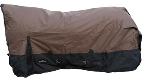 Brama-West Weidedecke Pferd Riders King mit High Neck & Fleece Futter - 600D - Wasserdicht - Braun (Braun, 125)