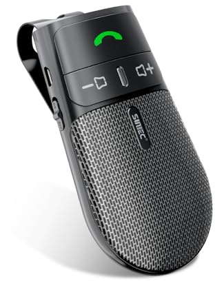 Bluetooth 5.3 Freisprecheinrichtung für Auto,Kfz Lautsprecher Freisprechanlage Car kits für Sonnenblende Dual-Telefon Support Siri Assistant mit Mic Auto Power On Kompatibel mit Samsung Iphone Android
