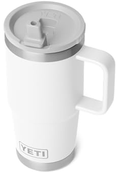 YETI Rambler Reisetrinkhalmtasse Mit Farblich Passendem Trinkhalmdeckel, White, 20 oz (591 ml)