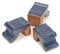 Apta Terracotta Small Pot Feet Blue Glaze (3 Pack)