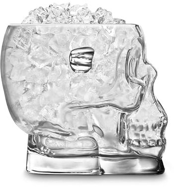 Final Touch Brain Freeze Skull Ice Bucket | Novelty Ice Bucket, Skull Head, Glass, 1.6L