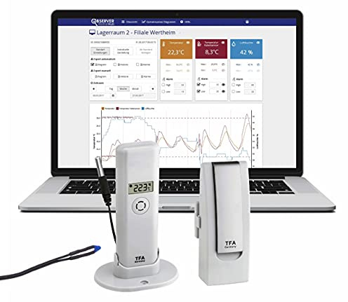 TFA Dostmann WeatherHub StarterSet zur Heizungsüberwachung, weiß, L138 x B101 x H291 mm