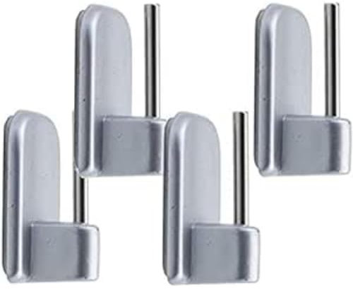 Ganchos Adhesivos Color Gris Aluminio para Barras de Cortina Extensibles