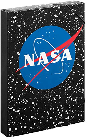 Baagl Heftbox für Schulranzen - Heftmappe A4 für Kinder mit Gummiband und Innenklappen - Sammelmappe, Sammelbox mit Gummizug für Jungen (NASA)