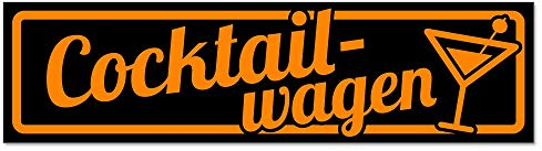 Kiwistar - Autoaufkleber - Cocktailwagen mit Glas - Hinweis Aufkleber Sticker für Auto, Kfz, Fahrrad, PKW, LKW