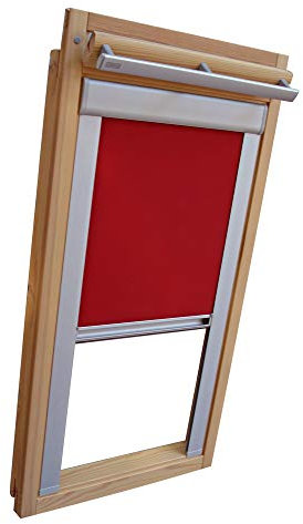 Verdunkelungsrollo Rollo für VELUX Dachfenster TYP GGL/GPL/GGU/GPU - PK06 - Farbe weinrot - mit Aluminium Seitenschienen - KLICK Montage