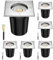 ledscom.de 6 Stück Boden-Einbauleuchte RELI für außen Edelstahl eckig IP67 inkl. 5,558W LED Lampe 535lm 30° weiß