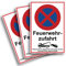 3 Stück Feuerwehrzufahrt freihalten Schild 20 x 30 cm aus stabiler PVC Hartschaumplatte 3mm parken verboten mit UV-Schutz von STROBO