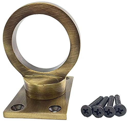 RopeServices UK 28mm Antique Brass Decking Rope Eye Plate, Deck Post End Fixing Post Fitting