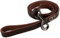 Leder Hundeleine - mit Naht - 220cm - Braun/schwarz