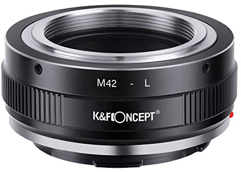 K&F Concept Objektivadapter M42-L Manueller Fokus Kompatibel mit M42 Objektiv auf L Mount Kameragehäuse.