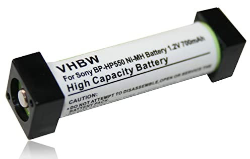 vhbw Batería reemplaza Sony 1-756-316-21, 1-756-316-22, BP-HP550 para Auriculares inalámbricos, Cascos (700 mAh, 1,2 V, NiMH)