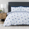 Sleepdown Sea Shore Parure de lit réversible avec Housse de Couette et taies d'oreiller Motif Vagues Nautiques Blanc/Bleu King Size 230 x 220 cm