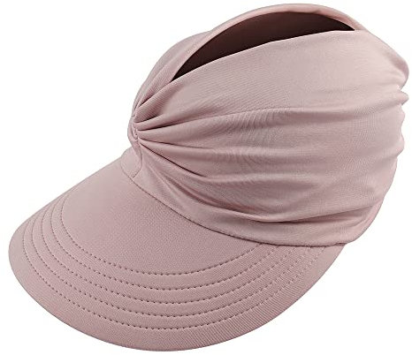 MK MATT KEELY Sun Visor Hat Women Sweat Absorption Sports Headband with Brim Ponytail Tennis Cap UV Protection UPF 50+ (Pink)