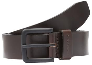 JACK & JONES Legerer Echtleder Gürtel Klassischer Leather Belt mit Löcher JACROMA