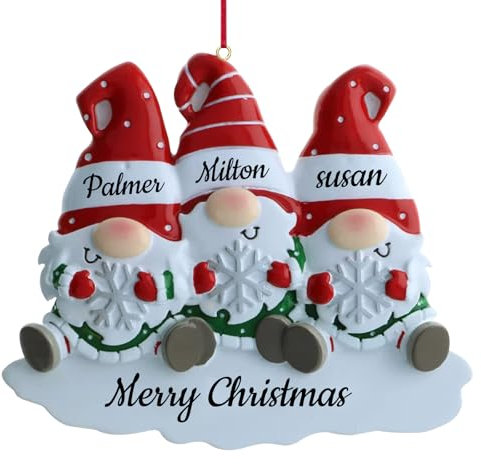 Personalisierte Weihnachtsornamente für 3-köpfige Familie, Familienornament aus Polyresin, einzigartige Familien-Weihnachtsornamente 2024 für Mama, Papa, Kinder, Familiendekor