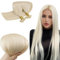 RUNATURE Bonding Extensions Echthaar Blond 40cm 50s Extensions Echthaar Bondings 1g/s Unsichtbare Echte Haare Echthaar Extensions Bondings Platinblond Keratin Haarverlängerung #60