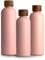T&N Edelstahl Trinkflasche 750ml, Thermosflasche 0.75l mit Akazienholz Deckel, Isolierte Wasserflasche auslaufsicher bei Kohlensäure, Isolierflasche 750 ml - Nude