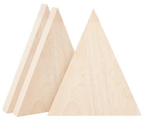 OLYCRAFT 3 Pieza de Bloques Triangulares de Madera Sin Terminar Bandejas Triangulares de Madera Recortes de Madera En Blanco Rebanadas Triangulares de Madera Sin Pintar para Suministros