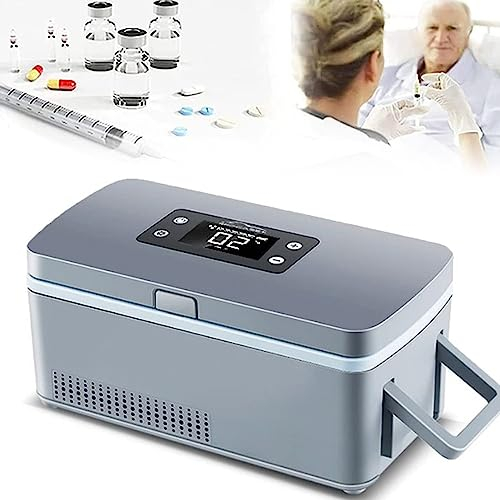BDXZJ Refroidisseur Portable À Insuline Glacière À Médicament Intelligent Mini Compact Frigo À Médicaments Contrôle Intelligent De La Température 0-18 ° pour Maison Voiture Voyage 1*Battery