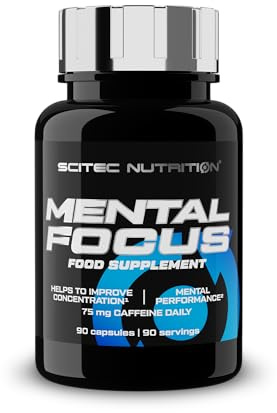 Scitec Nutrition Mental Focus - Koffein-Formel für Konzentration | Mit Koffein, Tyrosin und Pflanzenextrakten als Kapseln - für Wachheit und Fokus - vor dem Training - 90 Kapseln