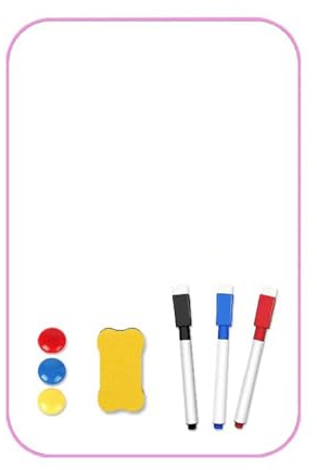 Whiteboard White Board Magnettafel Abwischbar Abwischen Magnetisches Doppelseitiges Desktop-Nachrichtenbrett Löschbar Für Büro Und Unterricht (Pink,A4(30x21CM))