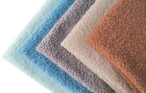 5 Stück 50 x 30 cm graue Feststoffe DIY Stoff Teddy kurzes Plüsch dekoratives Stoffset vorgeschnittenes Bündel Patchwork Quadrate für Heimhandwerk Nähen Quilten