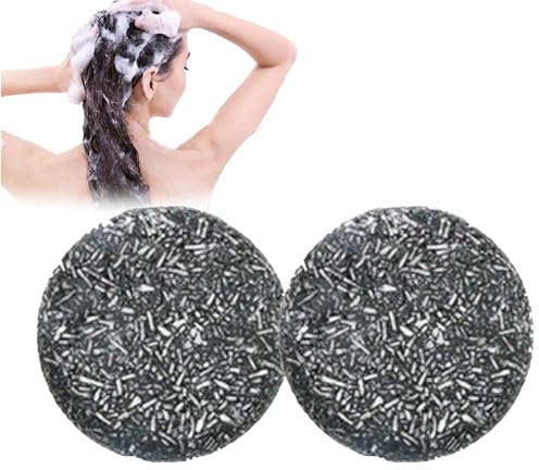 Soap Solid Shampoo,Anti White Hair Solid Shampoo Soap,Charcoal Shampoo Bar,Natural Hair Darkening Shampoo Bar,Gray Hair Reverse Bar,Natürliche Haarseife Für Graues Haar,Festes Shampoo-Stück (2PC)