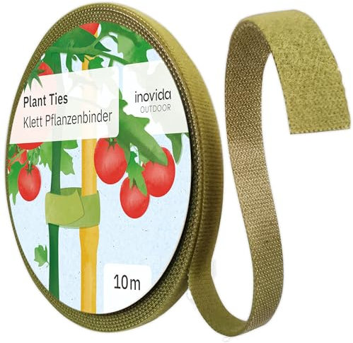 Klettband Pflanzenbinder : 10m Pflanzen Klettband Selbstklebend als wetterfeste Rankhilfe für Pflanzen – Pflanzen Stütze – Rankhilfe für Kletterpflanzen – Rankhilfe Zimmerpflanzen Grün – Inovida
