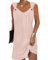 MSIYOW Donna Vestito Estivo Elegante Vestiti Corti con Scollo a V Abito Casual Vestiti da Mare (L, Rosa)