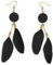 Soul-Cats 1 Paar pastell farbene Feder Ohrringe für Damen im Boho Style, Farbe: schwarz