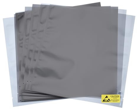 sourcing map 20Pcs Anti Static Bags ESD Shielding Bag Flat Open Top Anti Static Bag for Electronic Devices 8x9 Inch(205x225mmm)
