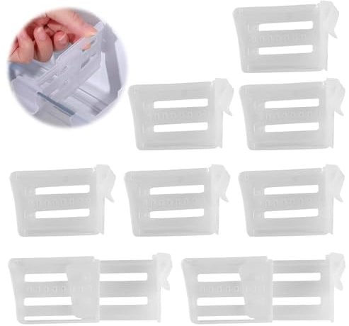 8PCS Kühlschrank Organizer Trennwände Küche Kühlschrank Snap-On Regal Kühlschrank Seitentür Trenner Kühlschrank Schubladen Teiler,für Gefrierschrank Kühlschrank -Trennwand,Behälter Eiern Früchten Weiß