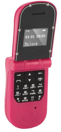 Kleinstes Flip-Handy, J30 Tiny Flip Phone GSM 2G 3G 4G SIM-Karte Nachrichten Blacklist Entsperrt BT für für mit Klarem Sound (Rot)