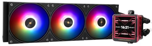Thermalright FW 360 Ultra ARGB Black 360 mm AIO CPU Liquid Cooler, schermo LCD IPS con risoluzione 480 x 480, per AM5/Intel LGA1851/1700,'2,88 pollici con assorbimento magnetico LCD per immagini –