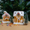 Keramik LED-Haus 2er Set - Lebkuchenhaus klein und groß Weihnachtsdeko Tisch-Deko Dekofigur