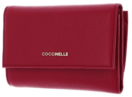 Coccinelle Metallic Soft Wallet Grainy Leather Sangria