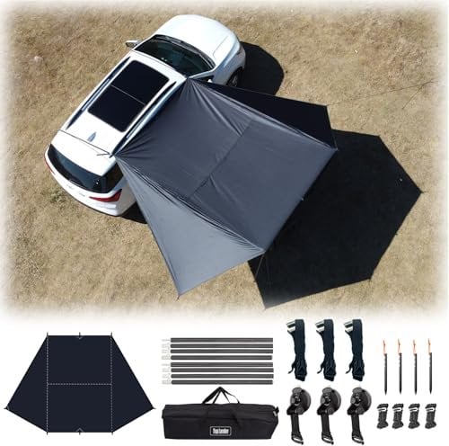 Top Lander Wasserdicht Auto Tarp Markise Sonnensegel 8000mm UV-bestendig Voorzelt voor Personenauto's, Vans, Campers, Caravans, Auto Camping, SUV's