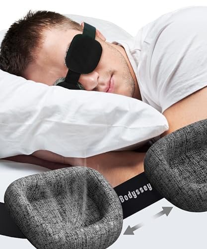 Bodyssey 3D Schlafmaske Sleep Mask – 100% Verdunkelung, Druckfrei, Verstellbare Augenmuscheln, Ultraleichte Maske, Frauen & Männer, Seitenschläfer, Erwachsene & Kinder, Schlafhilfe Geschenk (Schwarz)