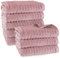 Pure Label Badetuch - 8er-Pack 70x140cm aus 100% Baumwolle - saugstark, schnelltrockend & weich - Duschtücher mit Anhängeschlaufe - Oeko-TEX Zertifiziert - Mauve